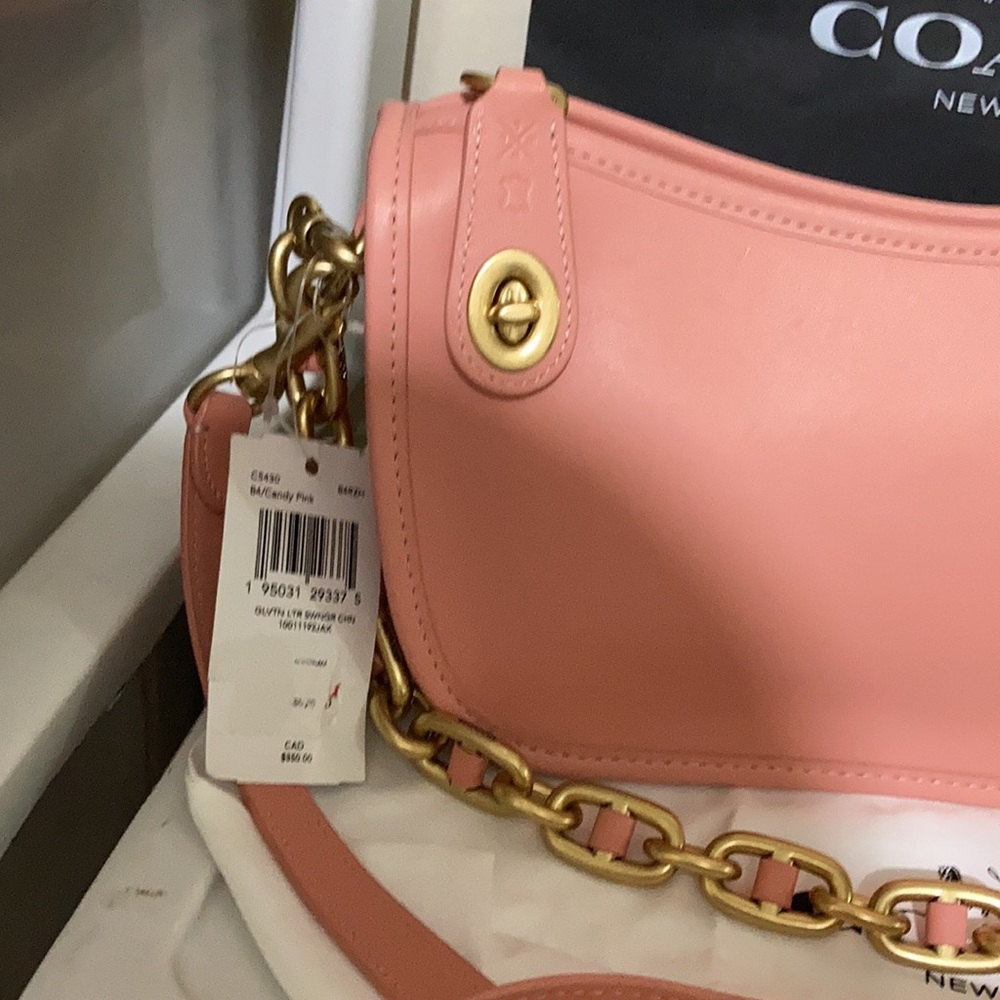 Coach Swinger candy Pink leather shoulder bag - Picture 2 of 14